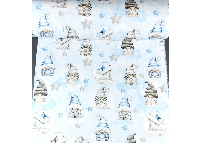 Tkanina bawełniana BŁĘKITNE SKRZATY - 140g/m²/160cm